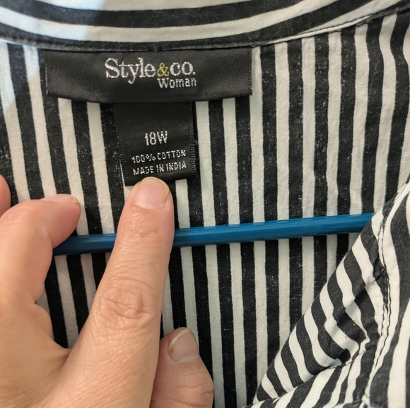 Striped Black and White Sleeveless Dress - Picture 2 of 7